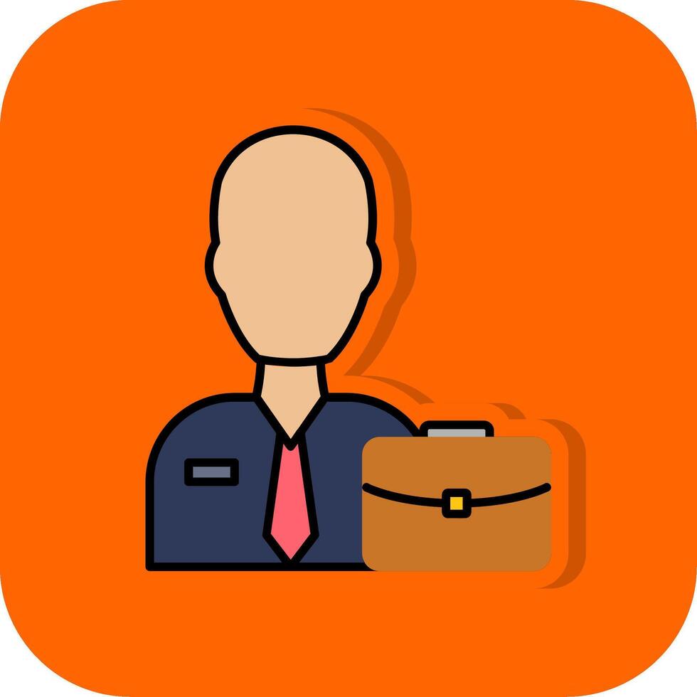 Manager Filled Orange background Icon vector