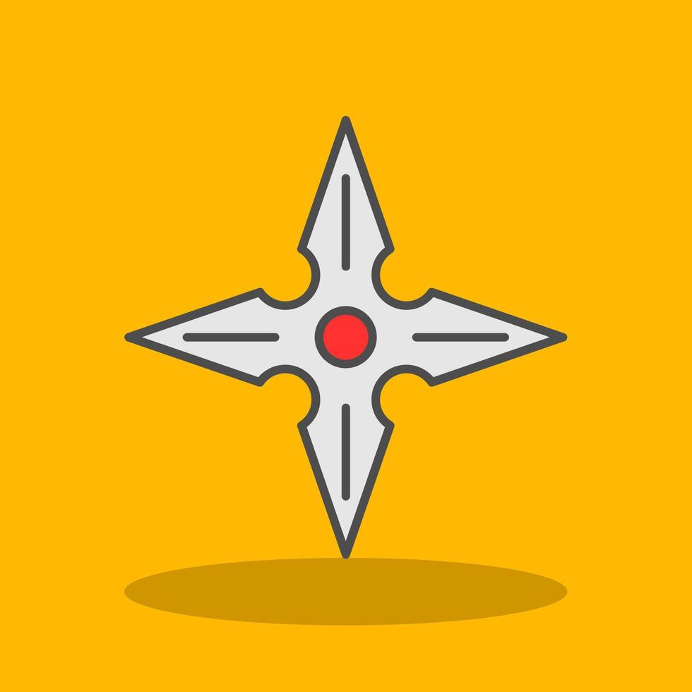 Shuriken Filled Shadow Icon vector