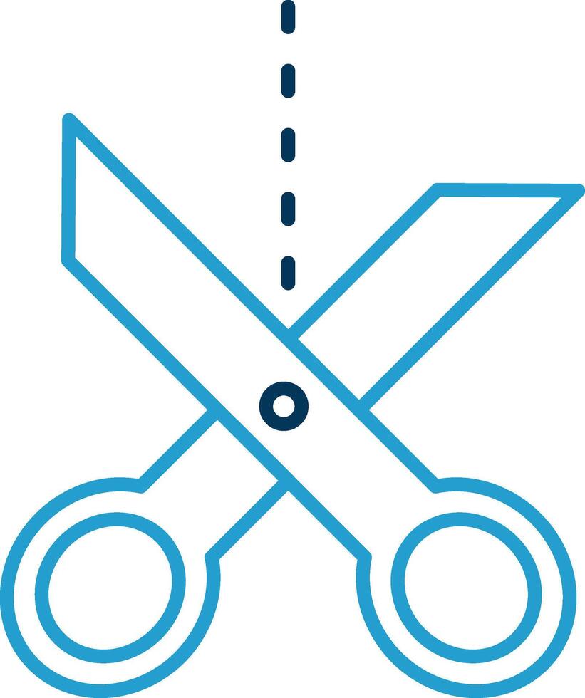 Scissor Line Blue Two Color Icon vector