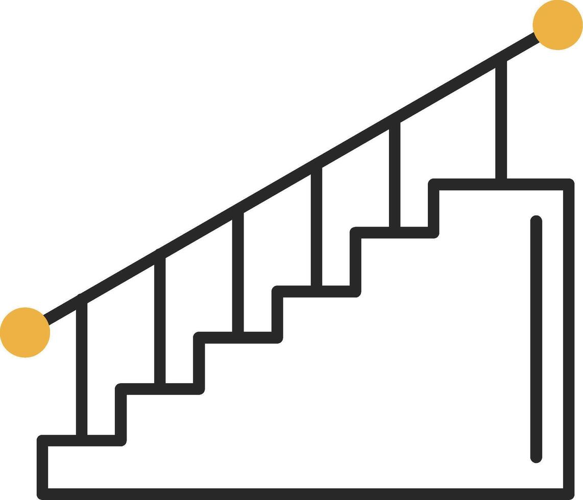 escalera desollado lleno icono vector