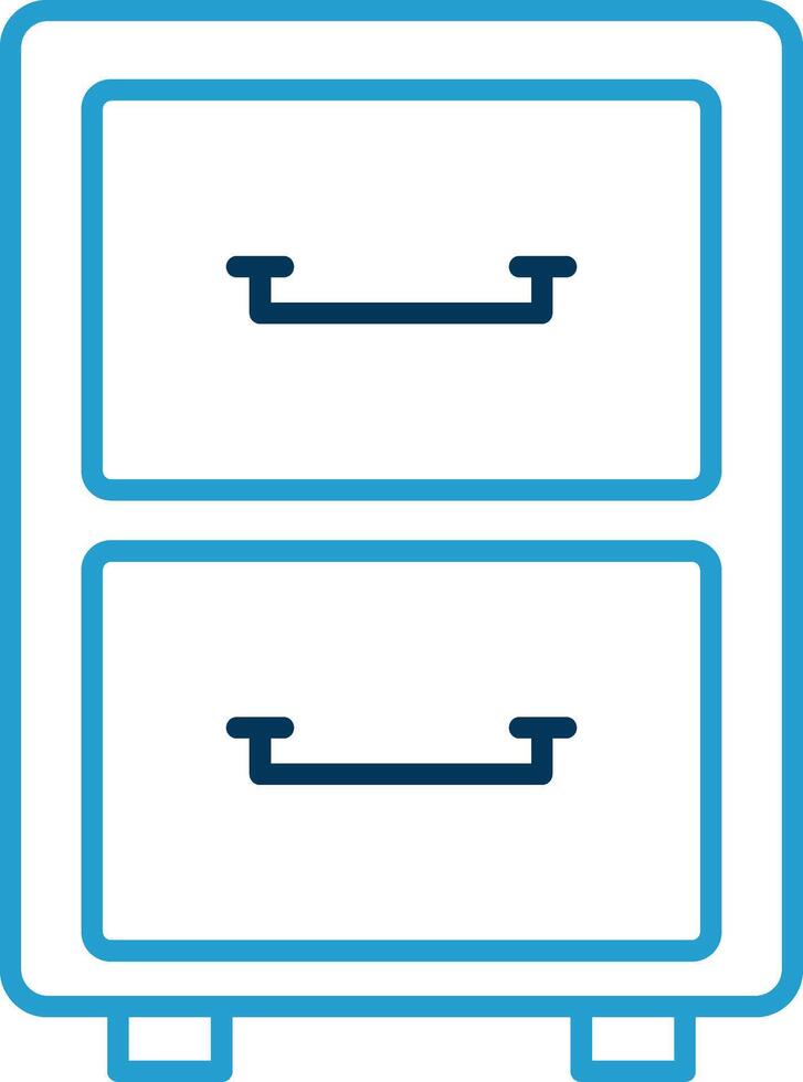 Filling Cabinet Line Blue Two Color Icon vector
