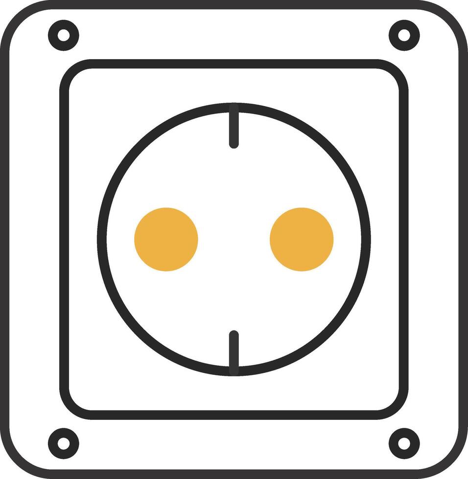 Socket Skined Filled Icon vector