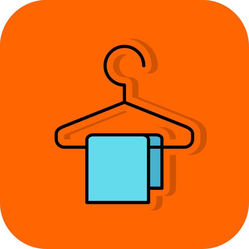 Changing Room Filled Orange background Icon vector