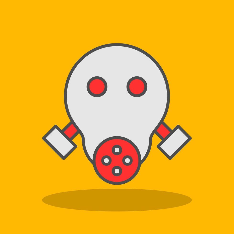 Gas Mask Filled Shadow Icon vector