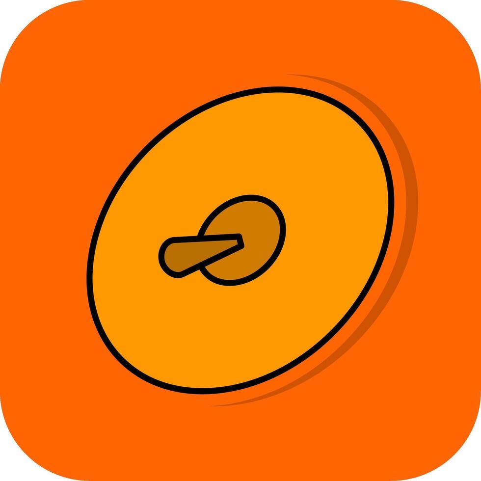 Cymbals Filled Orange background Icon vector