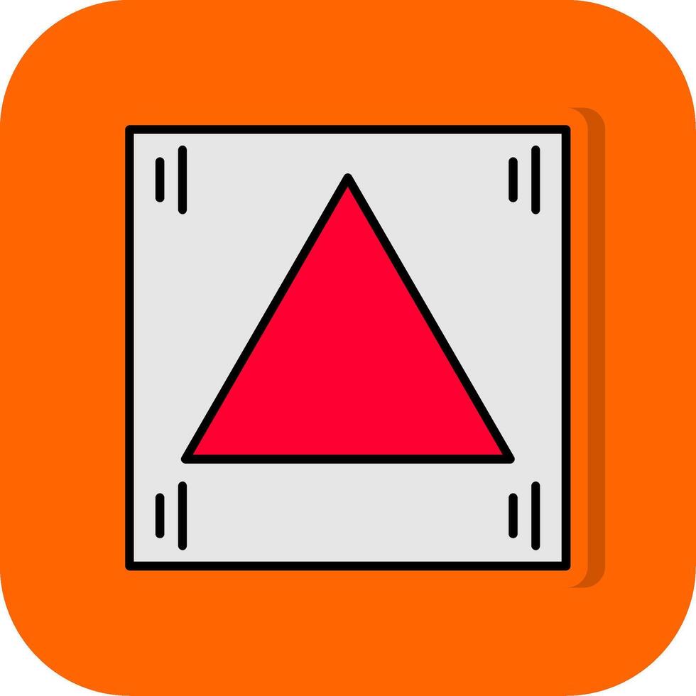 Triangle Filled Orange background Icon vector