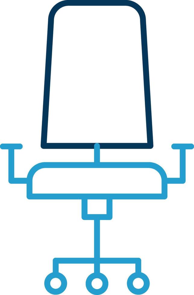 Chair Line Blue Two Color Icon vector