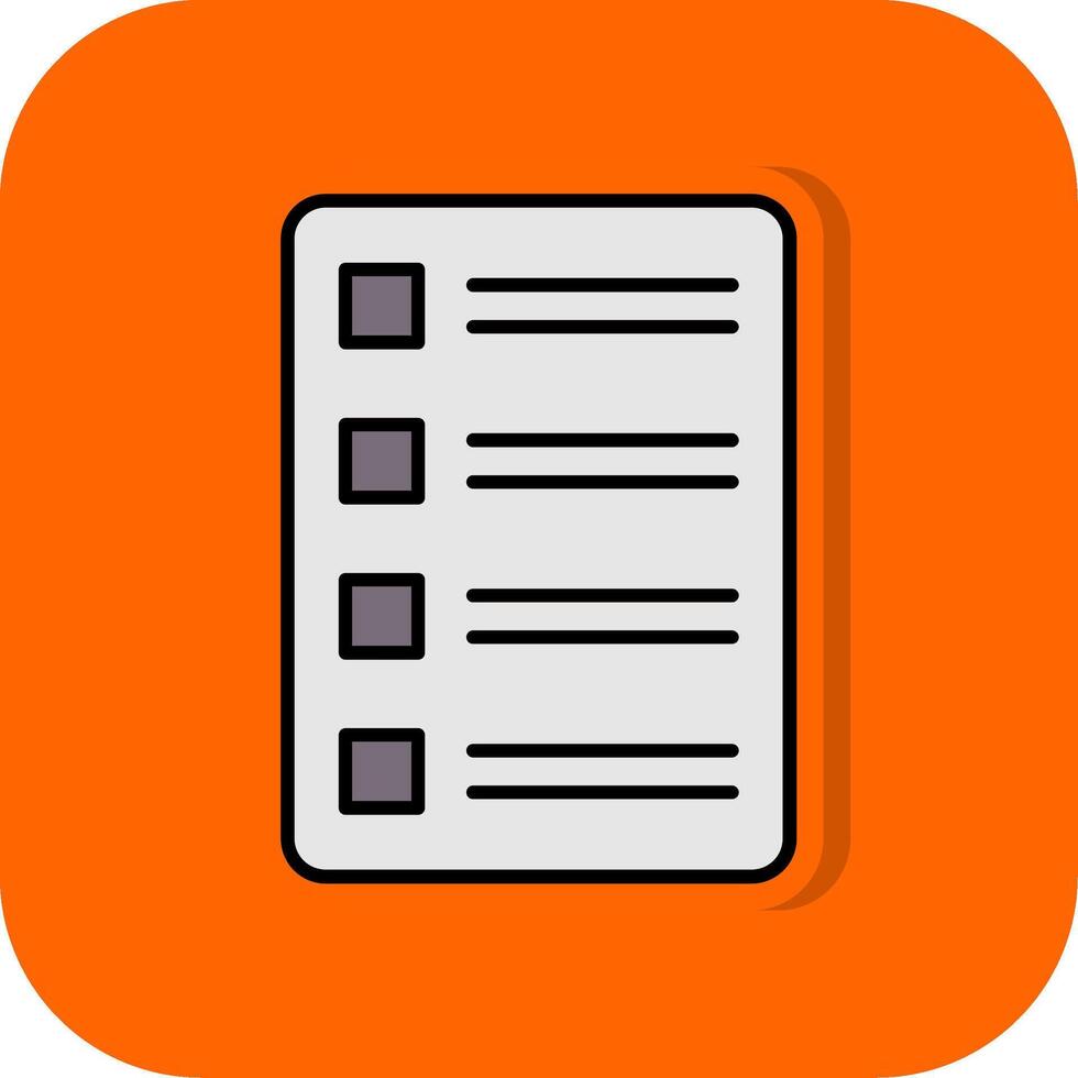 Task List Filled Orange background Icon vector