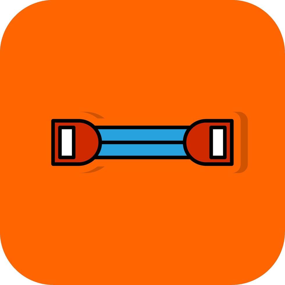 Chest Expander Filled Orange background Icon vector