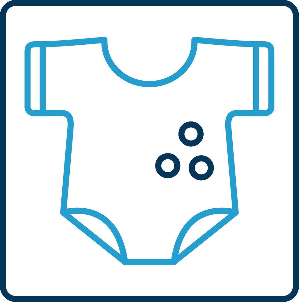 Baby Clothes Line Blue Two Color Icon vector