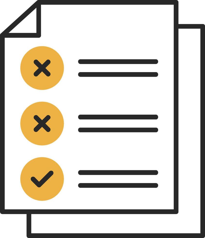 Check List Skined Filled Icon vector