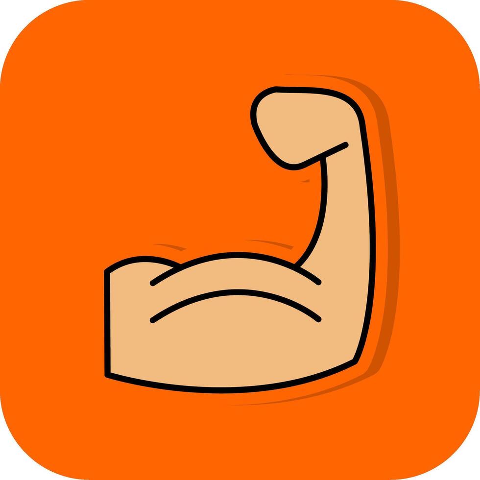 Muscle Filled Orange background Icon vector