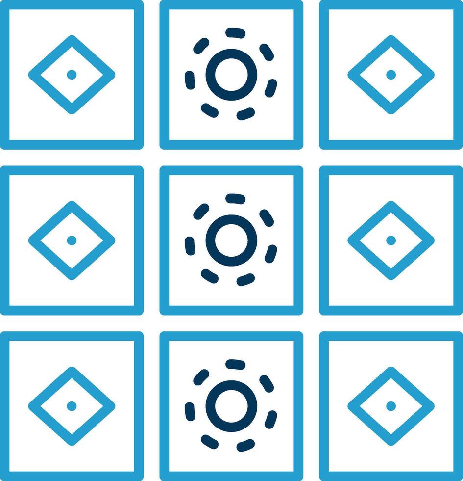 Tiles Line Blue Two Color Icon vector