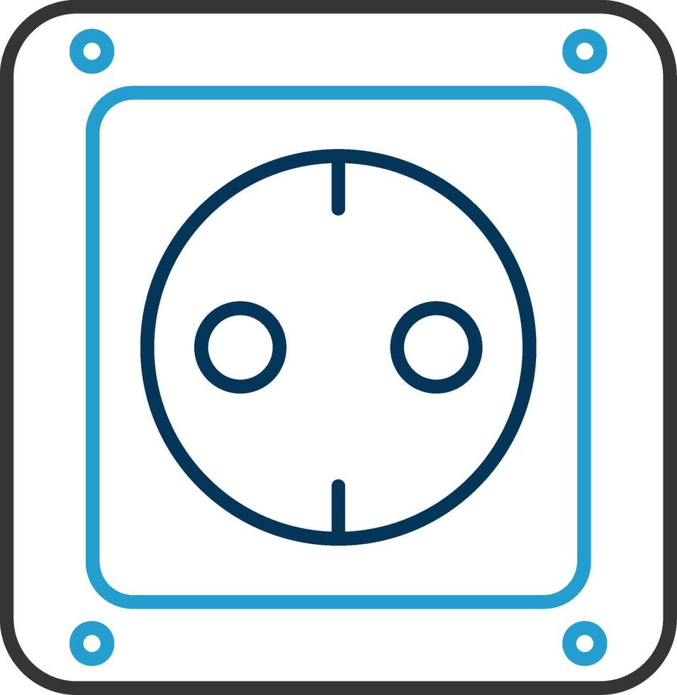 Socket Line Blue Two Color Icon vector