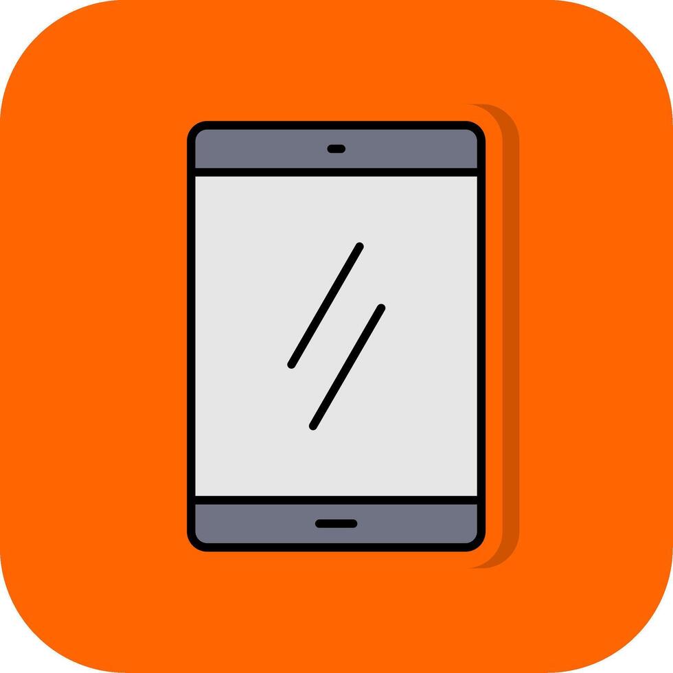 Mobile Filled Orange background Icon vector