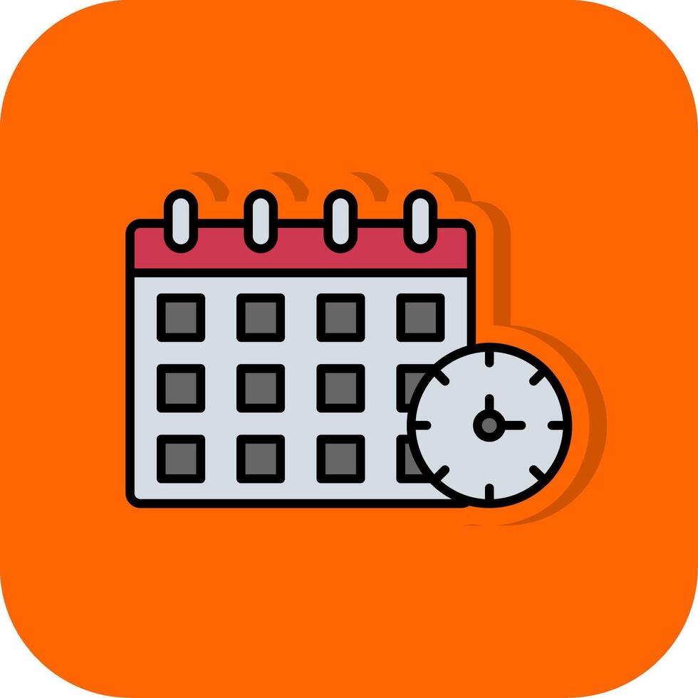 Routine Filled Orange background Icon vector