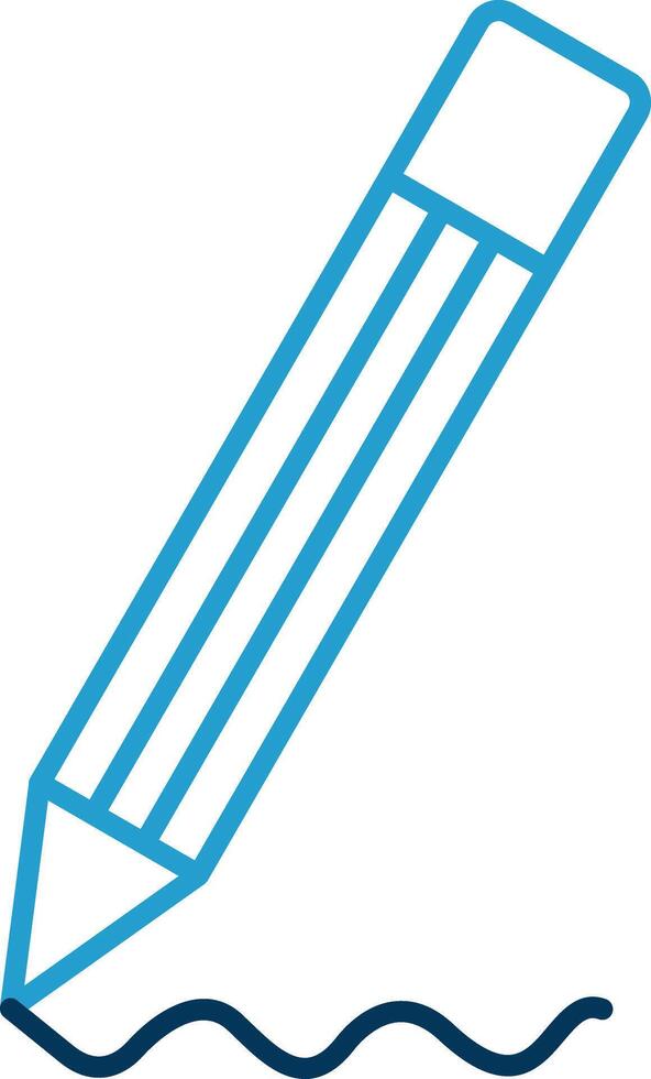 Pencil Line Blue Two Color Icon vector