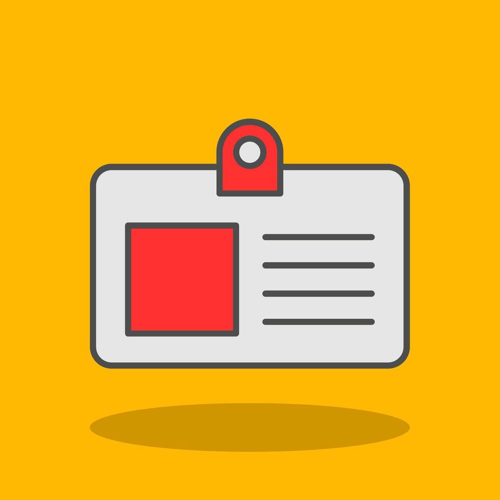 Id Card Filled Shadow Icon vector