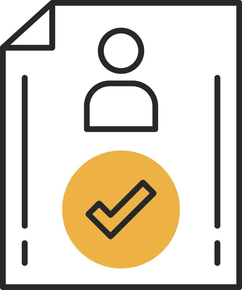 Verified Skined Filled Icon vector