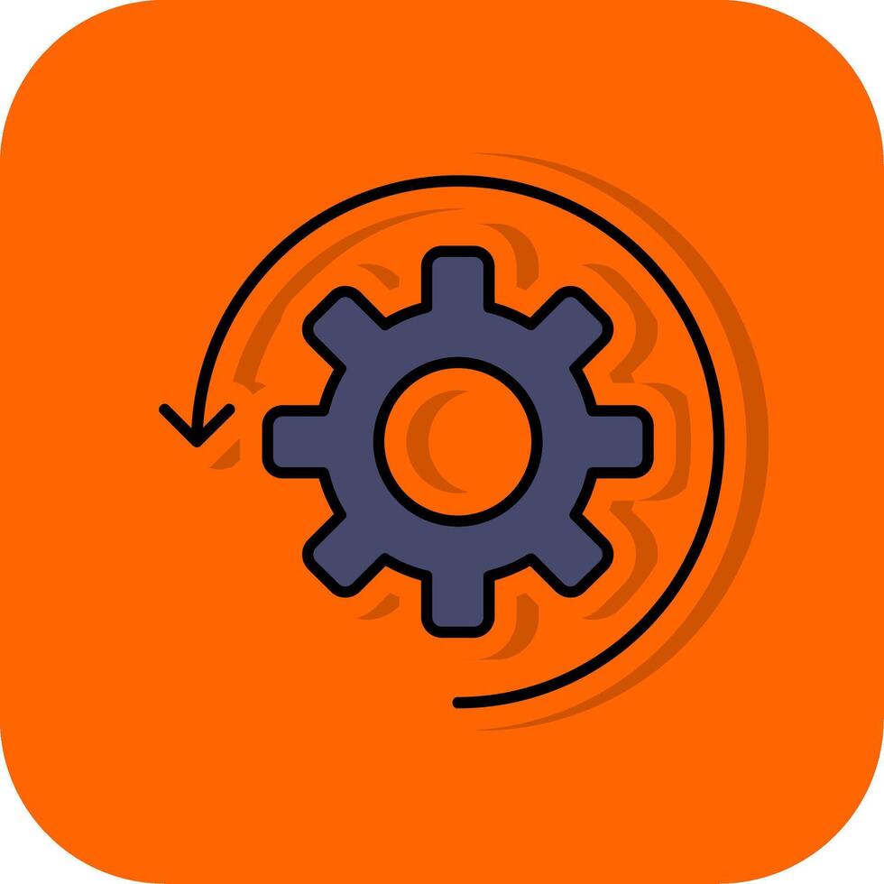 automatizar lleno naranja antecedentes icono vector