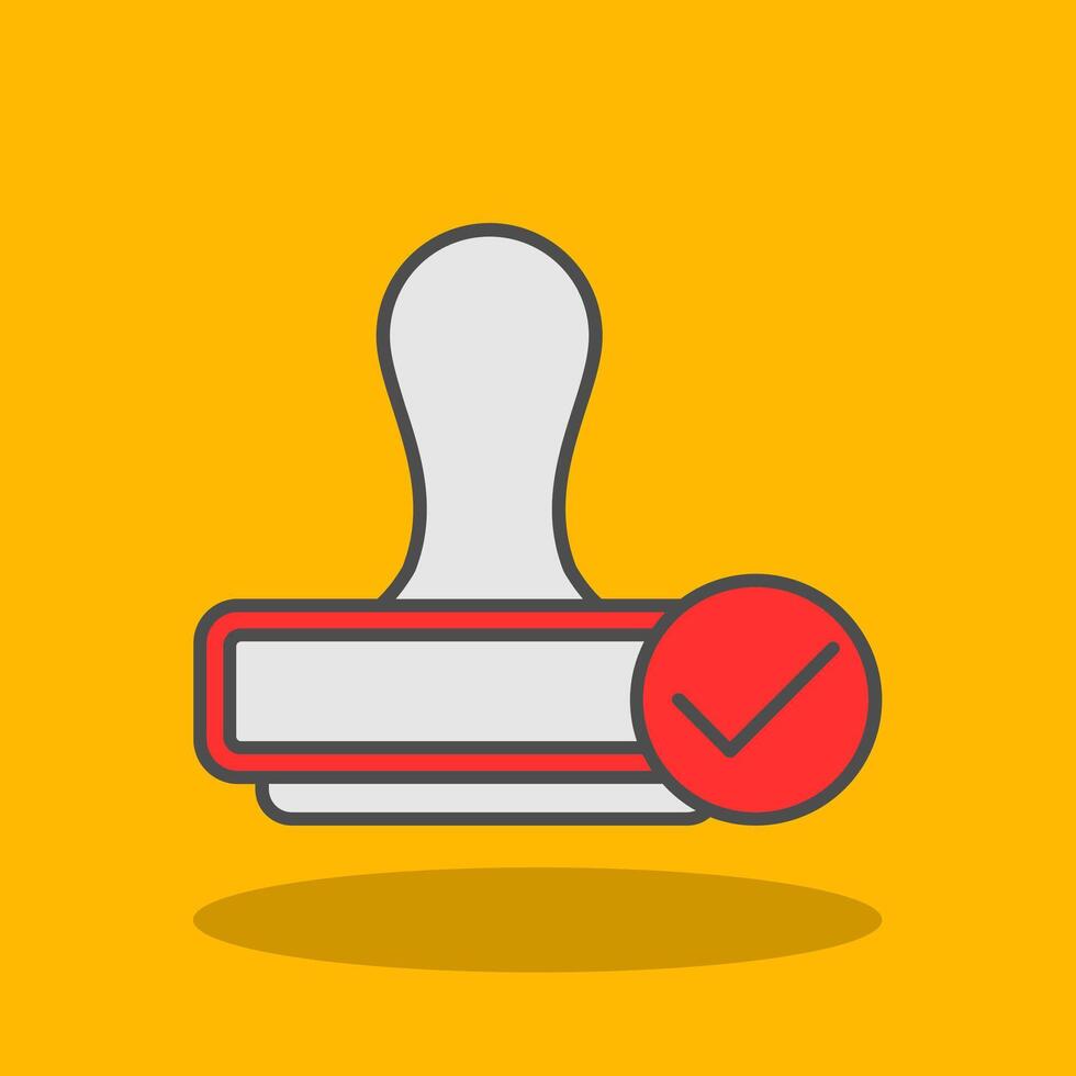 Stamp Filled Shadow Icon vector