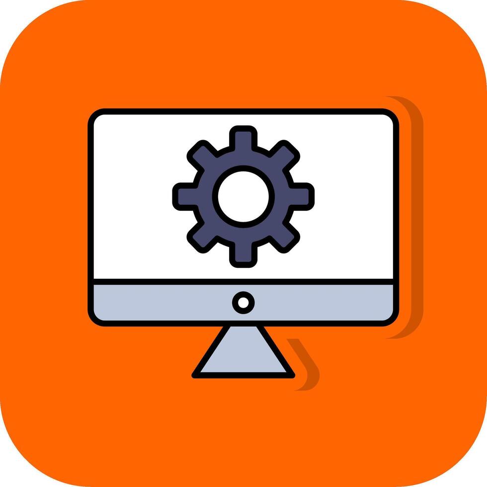 System Filled Orange background Icon vector