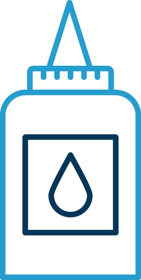 Liquid Glue Line Blue Two Color Icon vector