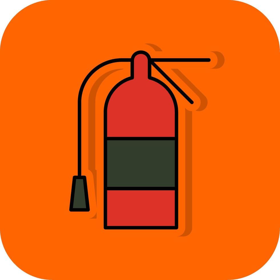 Extinguisher Filled Orange background Icon vector