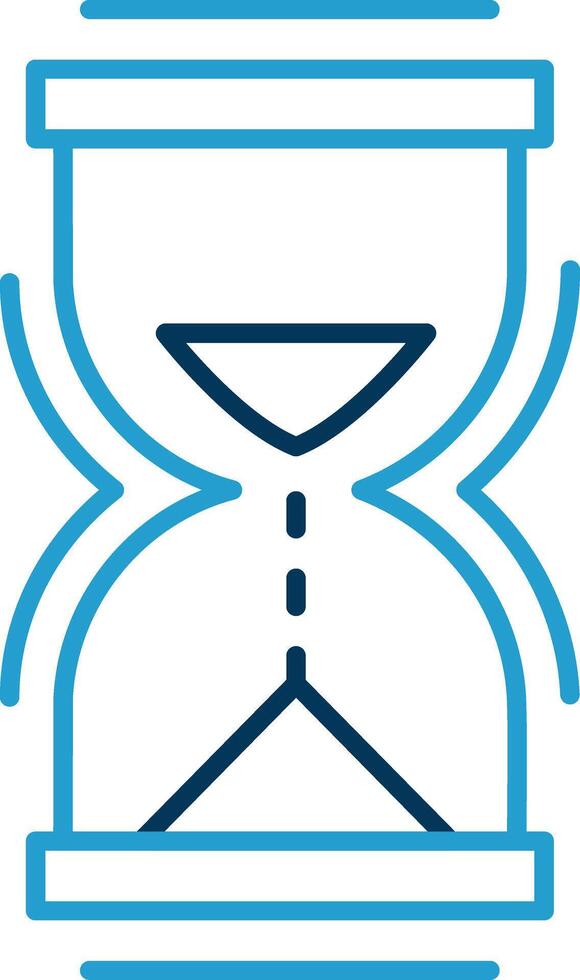 Hour Glass Line Blue Two Color Icon vector