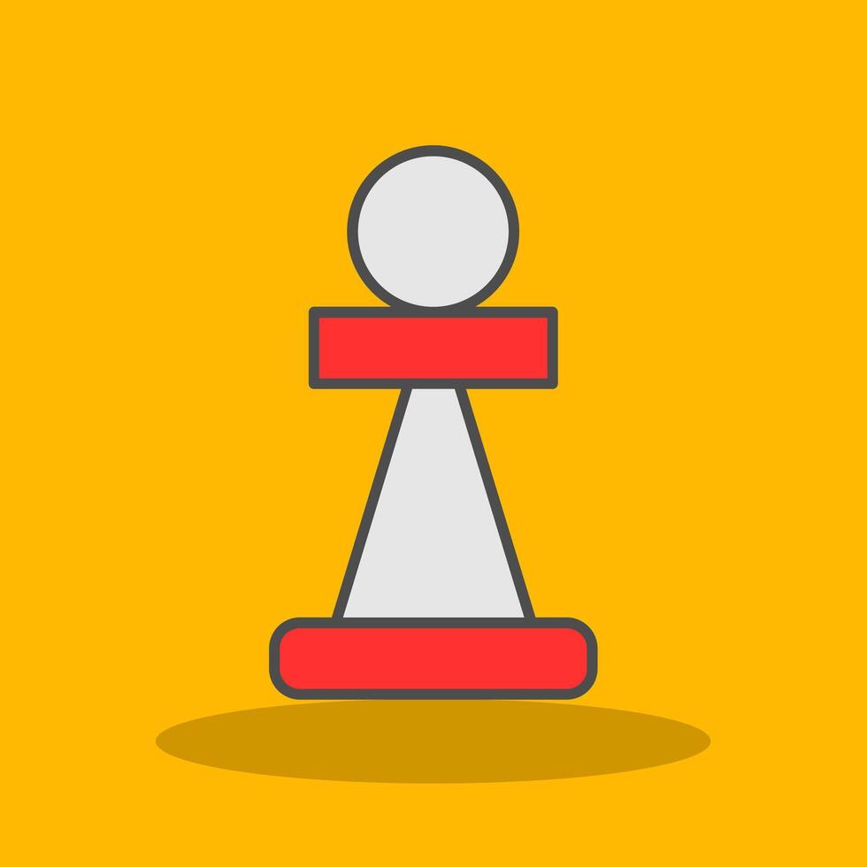 Pawn Filled Shadow Icon vector