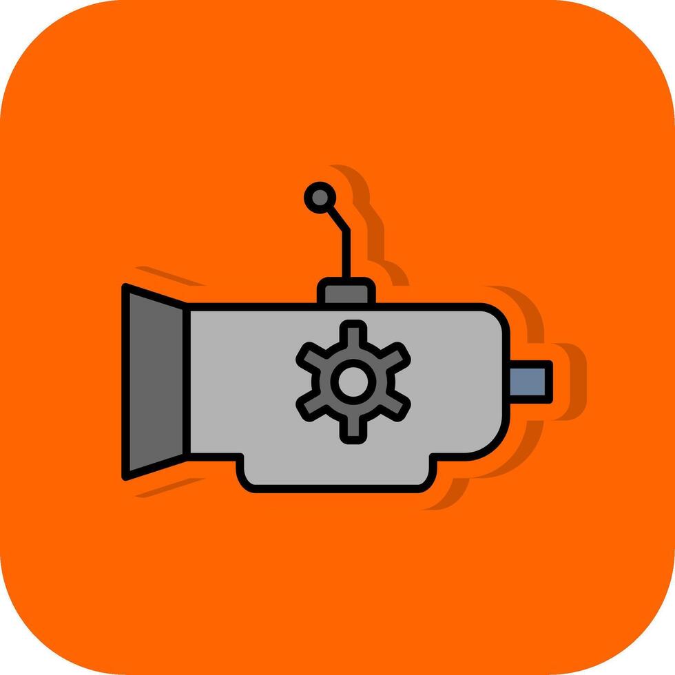 Gearbox Filled Orange background Icon vector