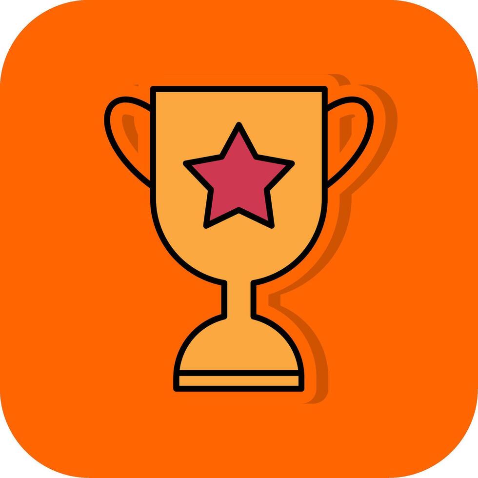 Trophy Filled Orange background Icon vector