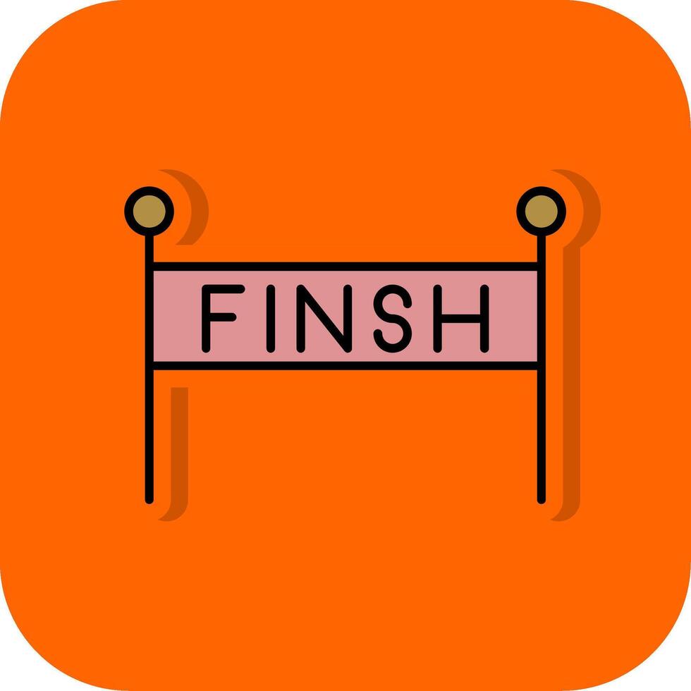 Finish Line Filled Orange background Icon vector