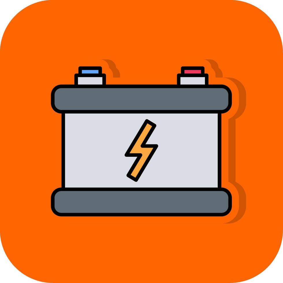 coche batería lleno naranja antecedentes icono vector