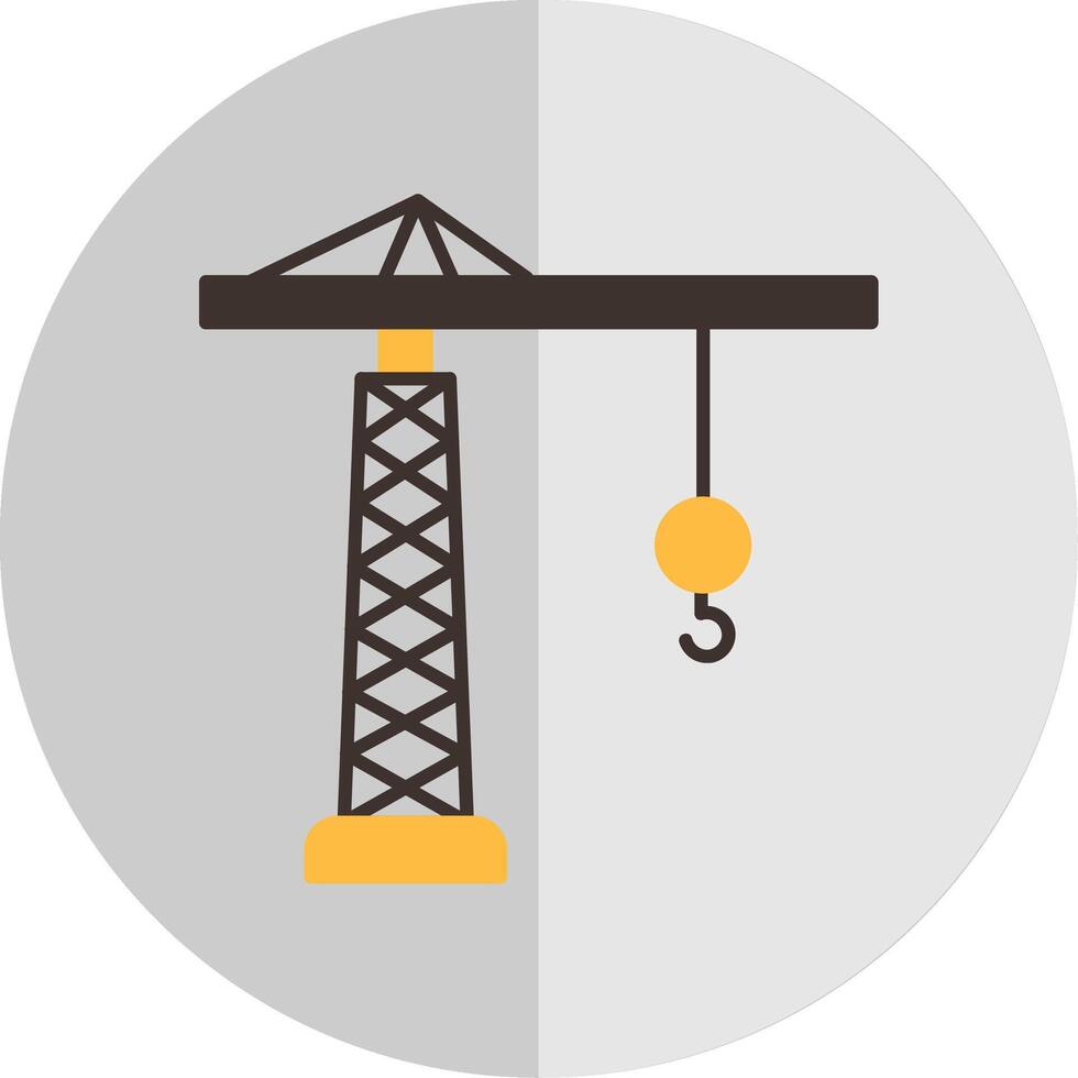 Tower Crane Flat Scale Icon vector