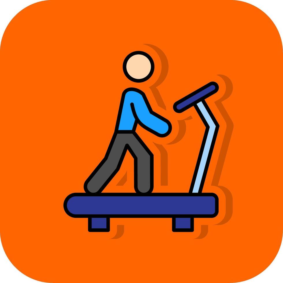 Treadmill Filled Orange background Icon vector