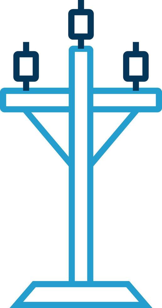 High Voltage Line Blue Two Color Icon vector
