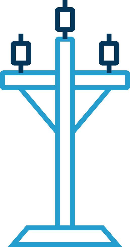 High Voltage Line Blue Two Color Icon vector