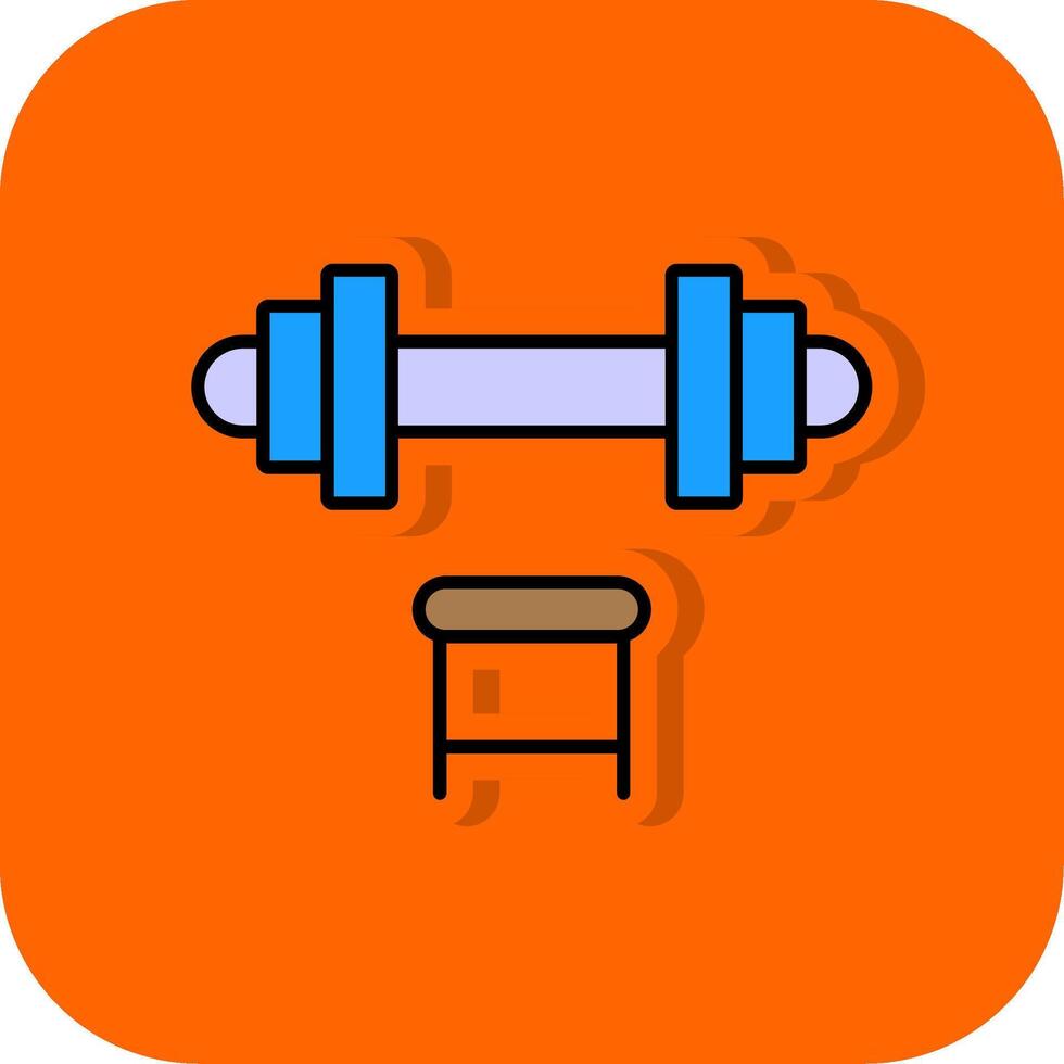Dumbbell Filled Orange background Icon vector