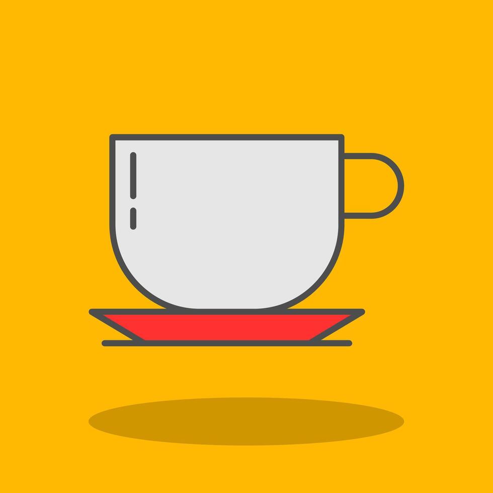 Coffee Cup Filled Shadow Icon vector