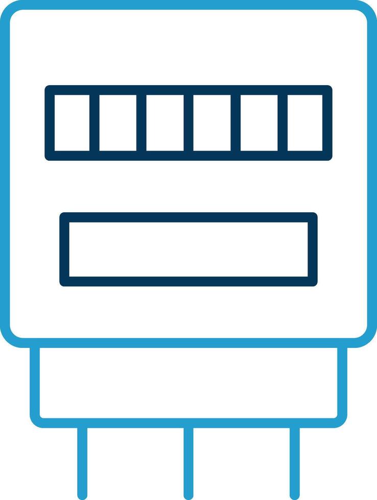 Electric Counter Line Blue Two Color Icon vector