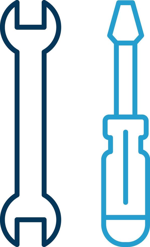 Tools Line Blue Two Color Icon vector