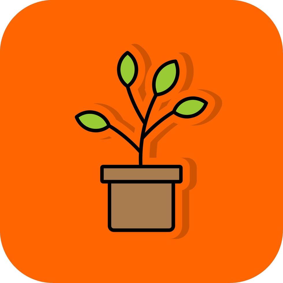 planta lleno naranja antecedentes icono vector