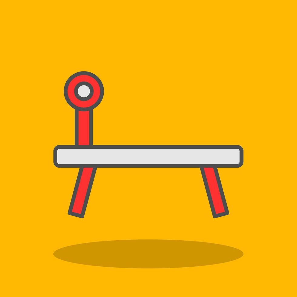 Bench Press Filled Shadow Icon vector