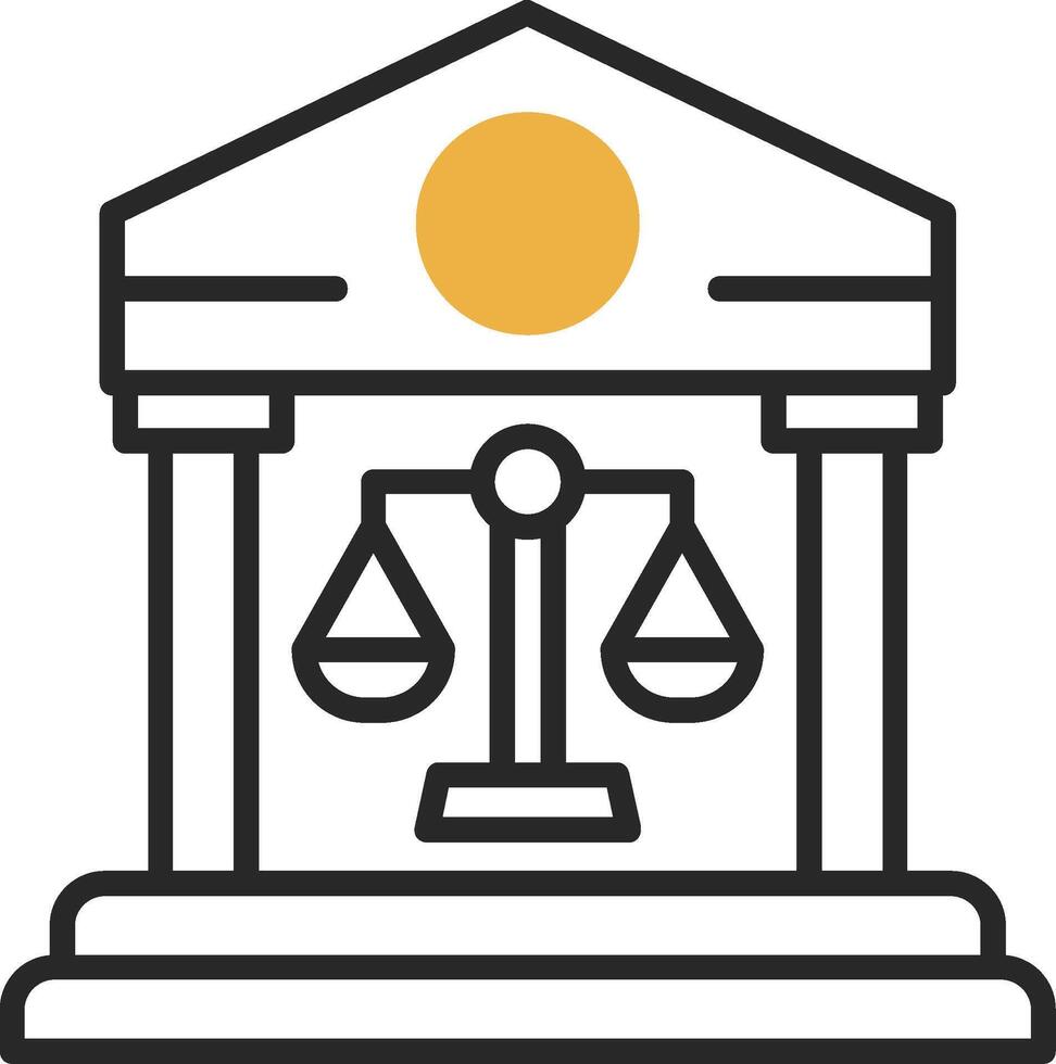 Court Skined Filled Icon vector