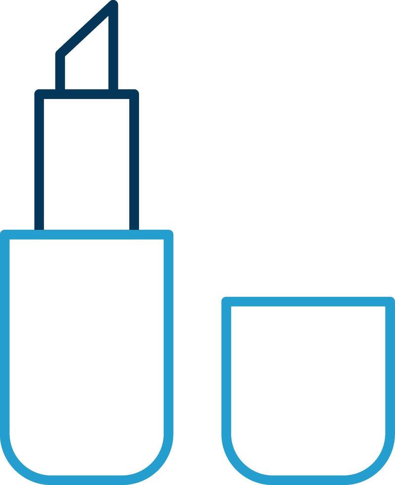 Lipstick Line Blue Two Color Icon vector