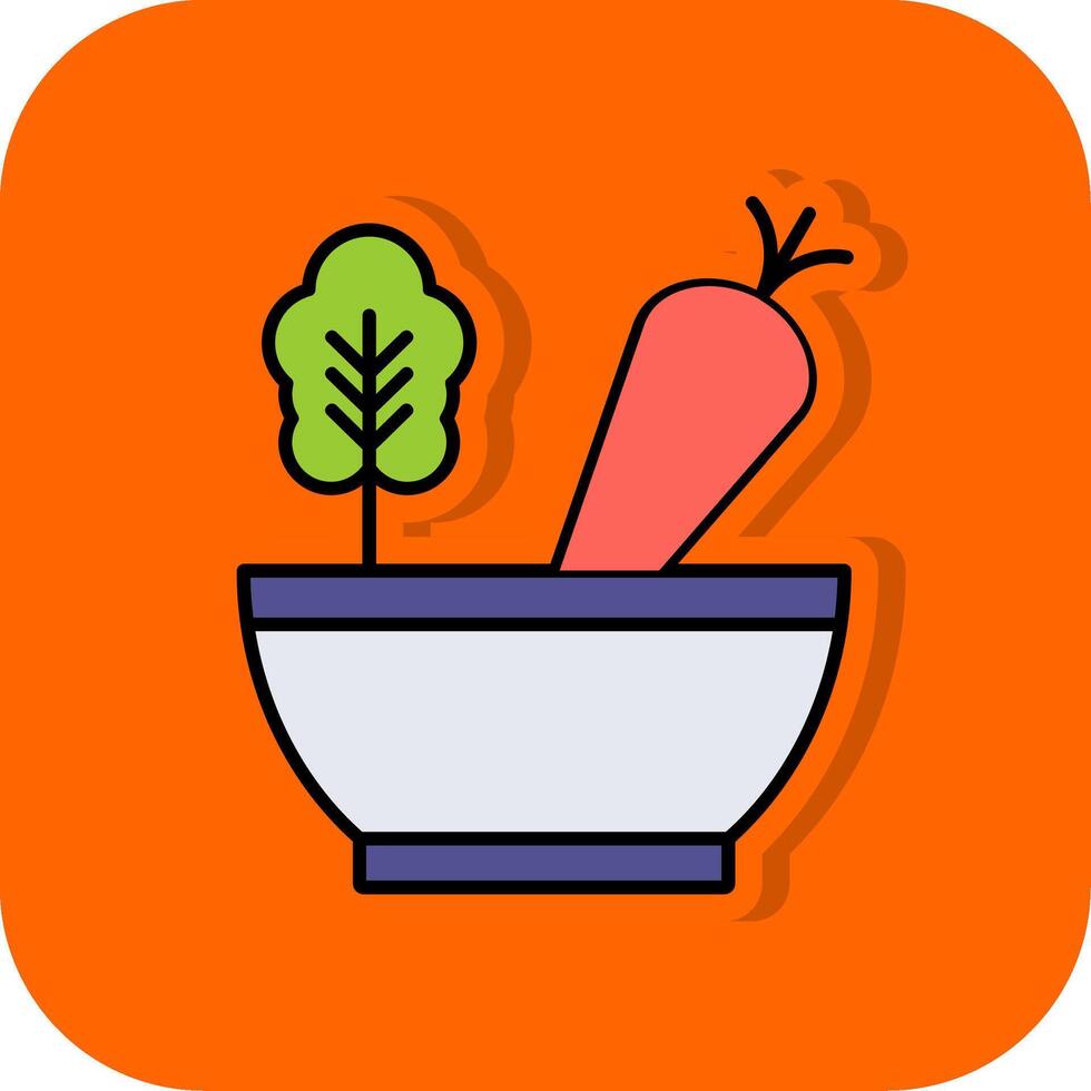 Salad Filled Orange background Icon vector