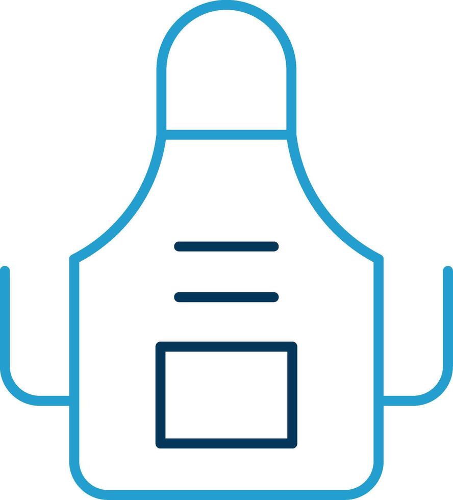 Apron Line Blue Two Color Icon vector
