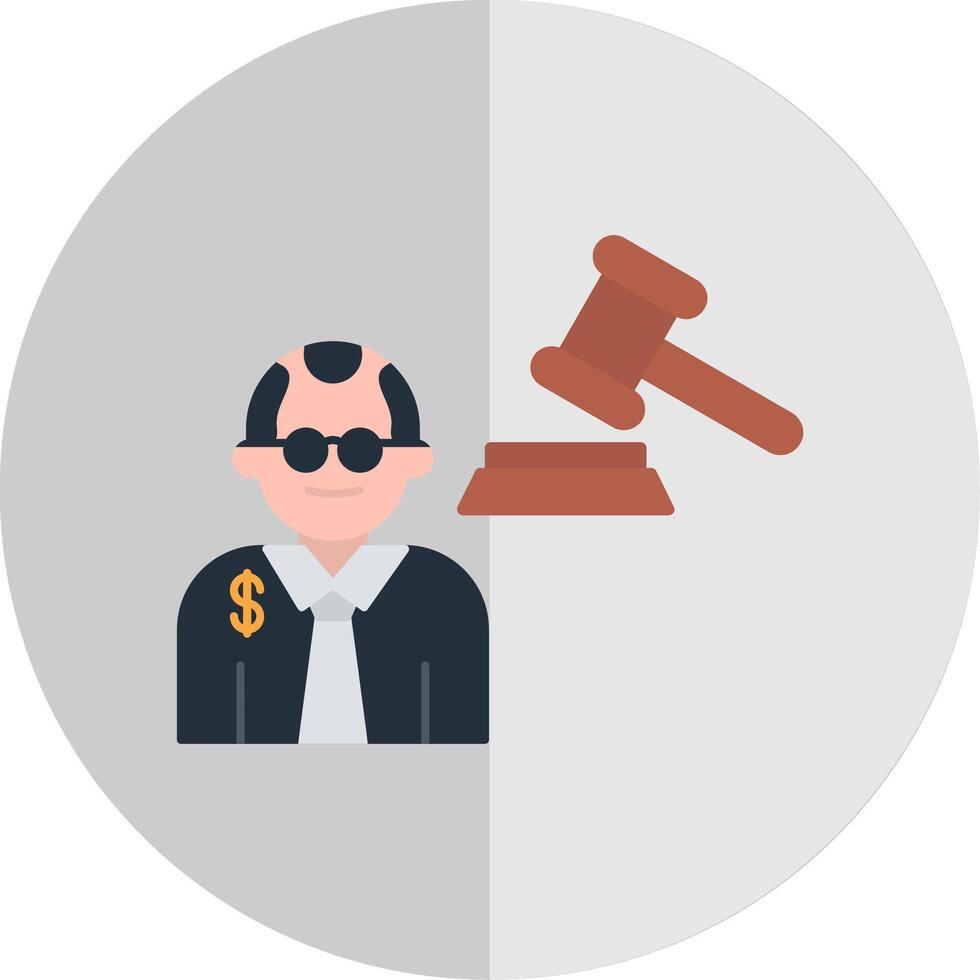 Judge Giving Order Flat Scale Icon vector