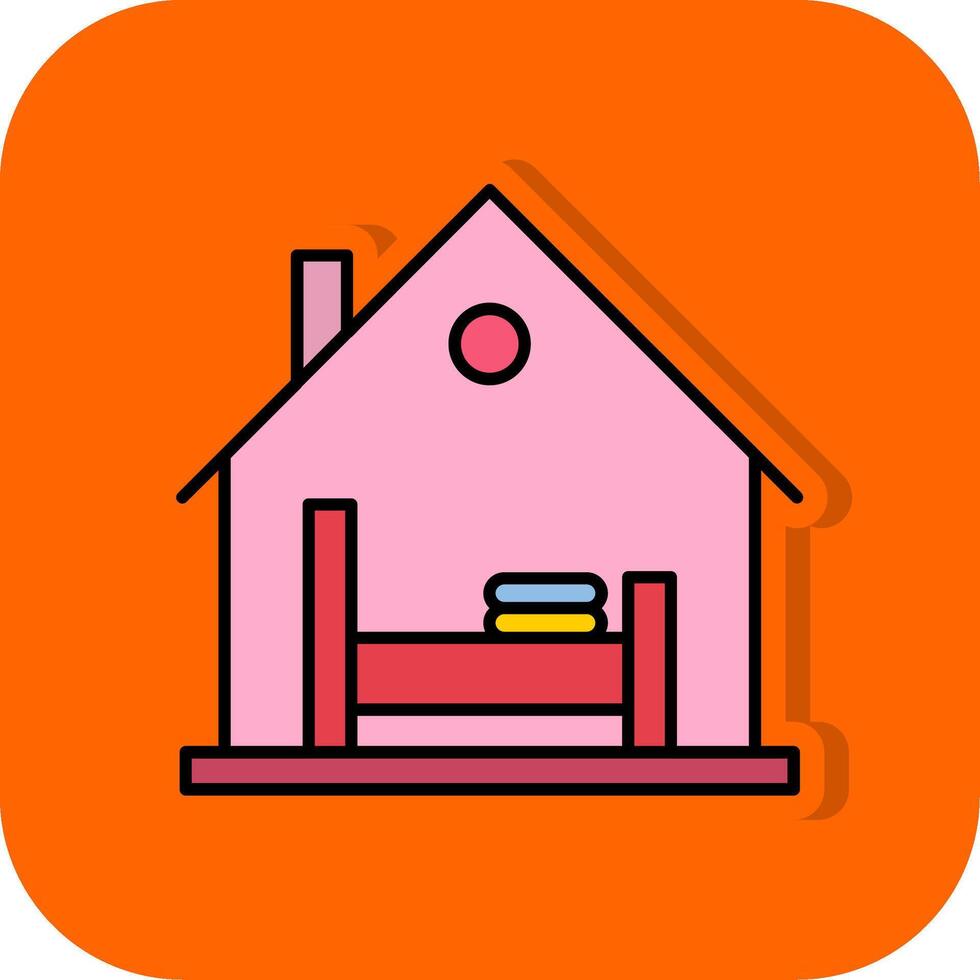 Blanket Filled Orange background Icon vector